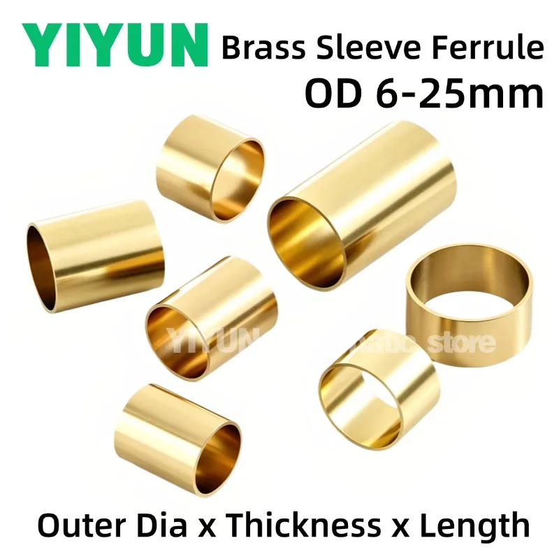2pcs 5pcs Brass Bushing Copper Ferrule Sleeve Sleeves OD 6-25mm x Length 6-50mm for Chisel Carving Knife Handle DIY Accessories