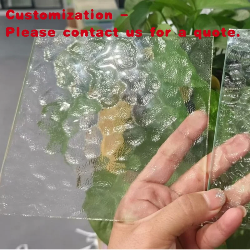 

custom.Retro High-End Practical Oil Painting Ultra-White Ripple Laminated Tempered Waterproof Curtain Wall Glass Hotel