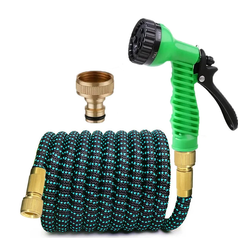 

Expandable Retractable Garden Hose with Rubber Material Lightweight No-Kink Leak-Proof Design Durable Connectors for Easy