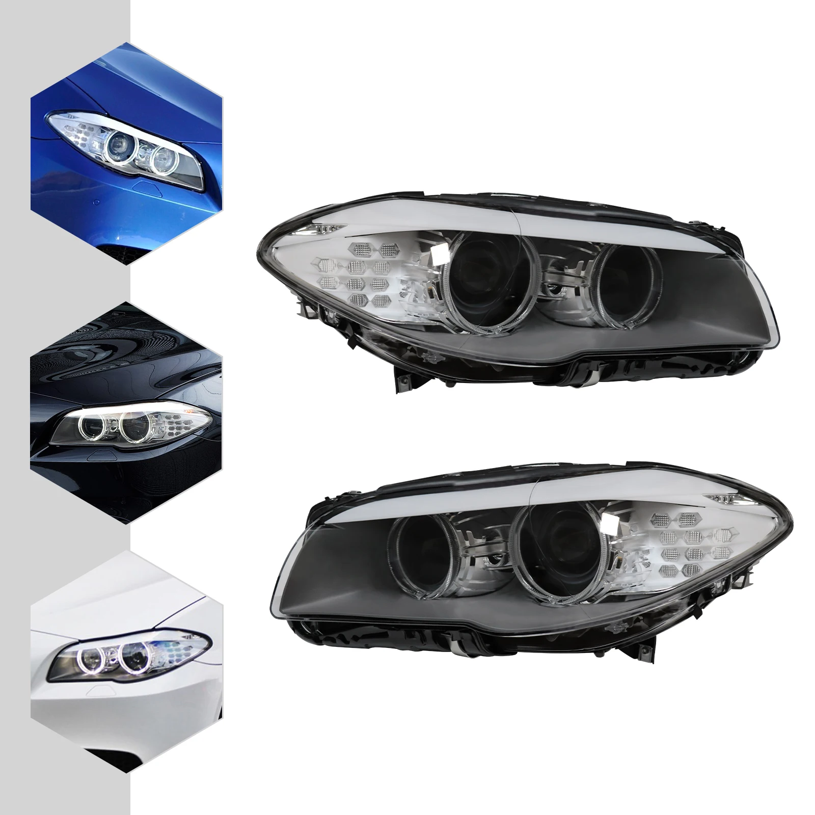 Car Headlight Xenon HID Headlamp Fit for BMW 5 Series F10 2011-2013 550i 535i 528i 530i Left / Right Side Headlight Assembly Fit