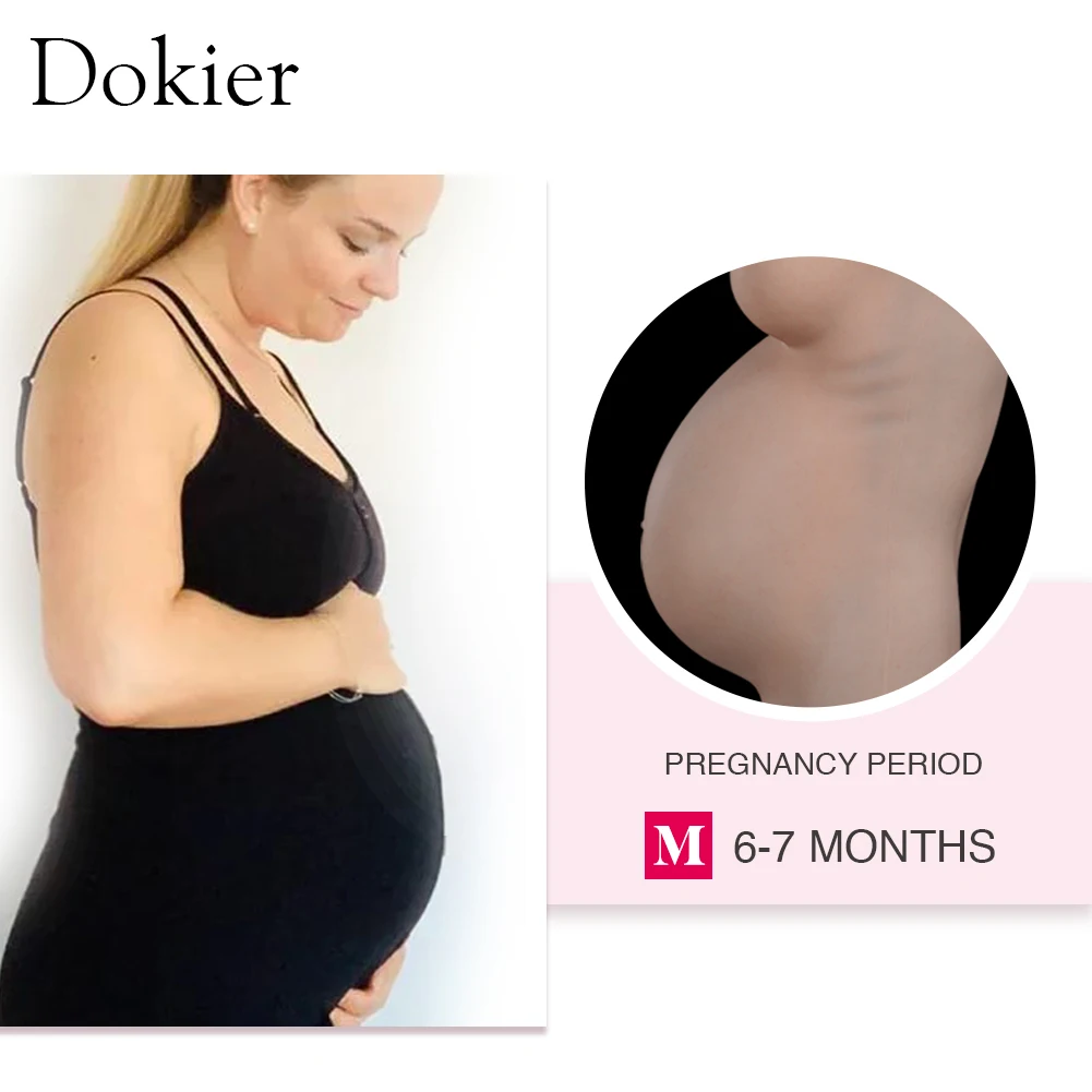 Dokier Realistic Silicone Fake Belly Silicone Pregnancy Belly Baby Bump Silicone Prosthetics Tummy Crossdresser Cosplay