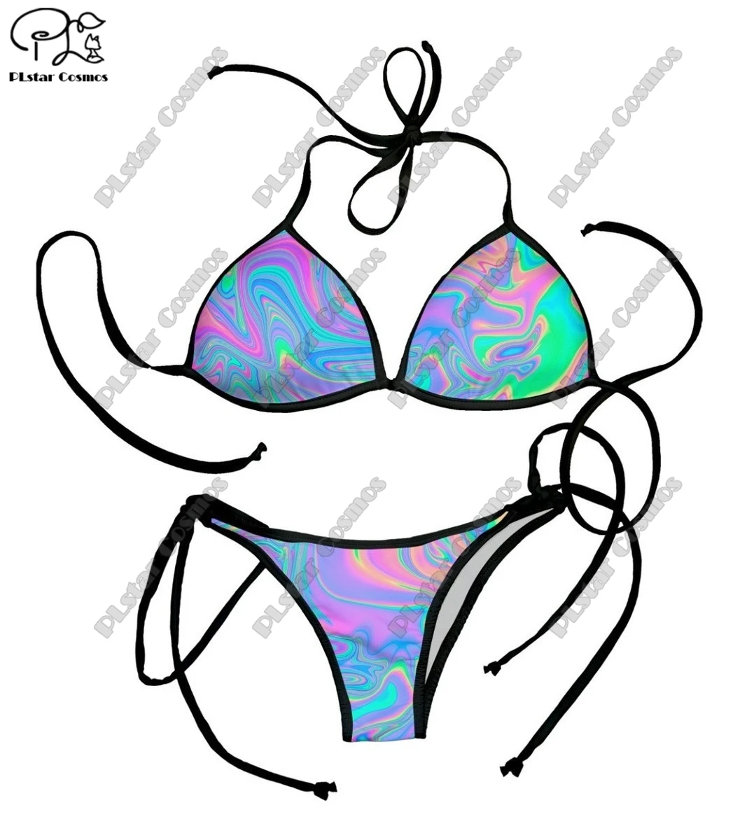 PLstar Cosmos Bikini de 2 piezas Bikini 3D completamente estampado Verano Mujer Bikini Traje de baño para mujer Traje de baño sexy Conjuntos de bikini 2