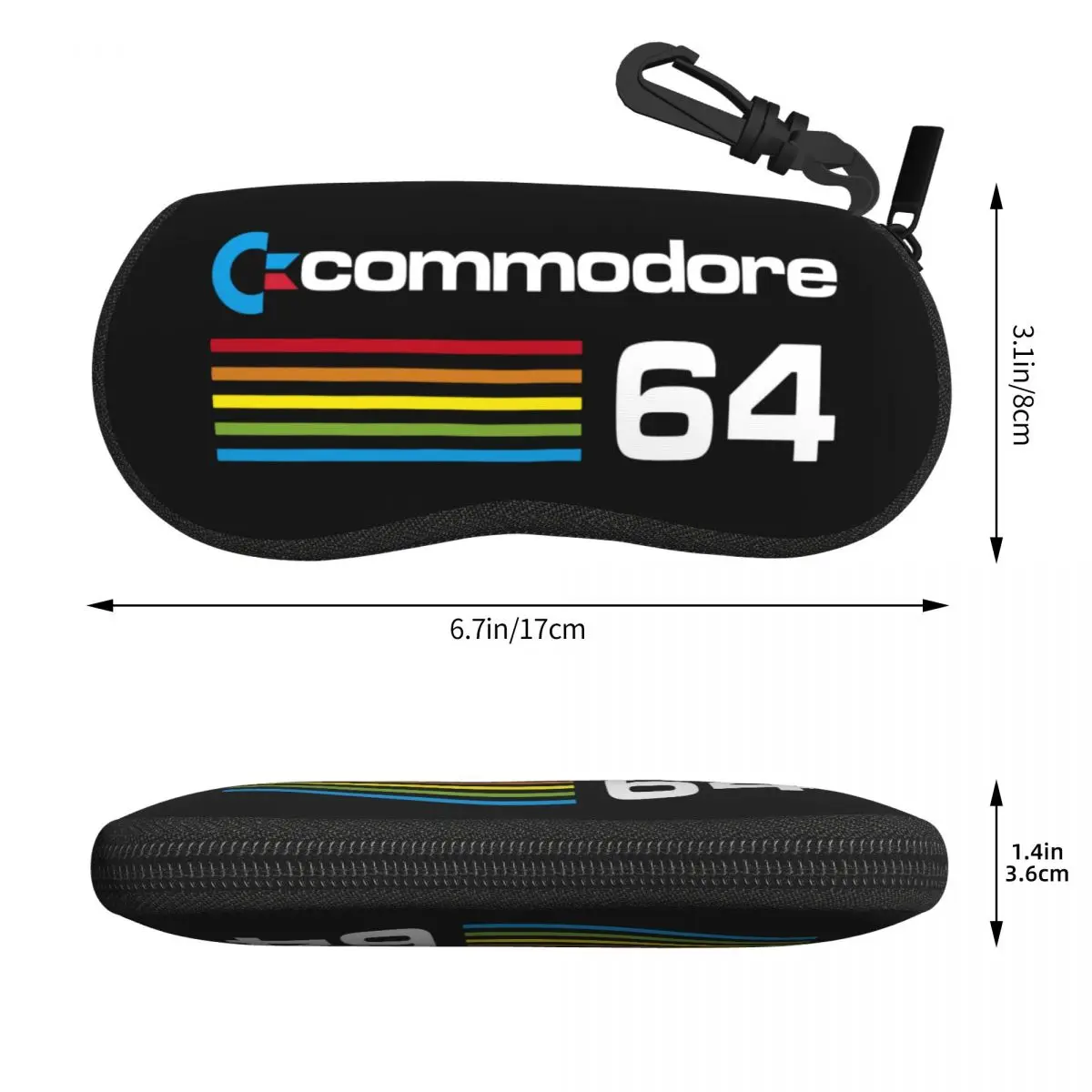 Custom Commodore 64 Eyeglass Glasses Case Men Women Soft C64 Amiga Computer Sunglasses Protective Pouch