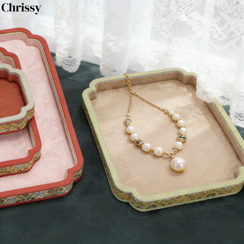 New jewelry viewing tray with ancient style antique bracelets, jadeite jade, agate storage and display tray