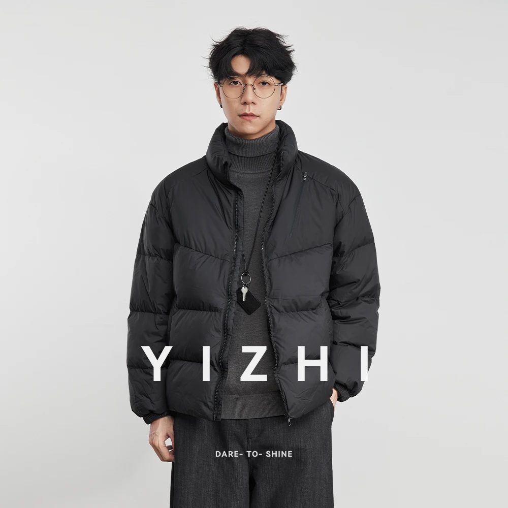 

Winter New Men's 90% White Duck Down Thickened Warm Stand Collar Down Jacket 2025 Men's Loose Warm Outerwear Jacket Top