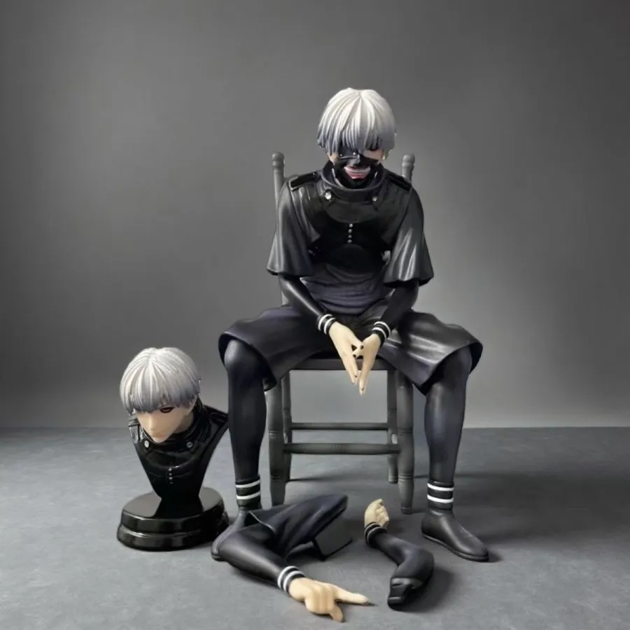 

Anime Tokyo Ghoul Kaneki Ken Sitting Posture GK Figure Collectible Model Toy for Anime Fans 18cm