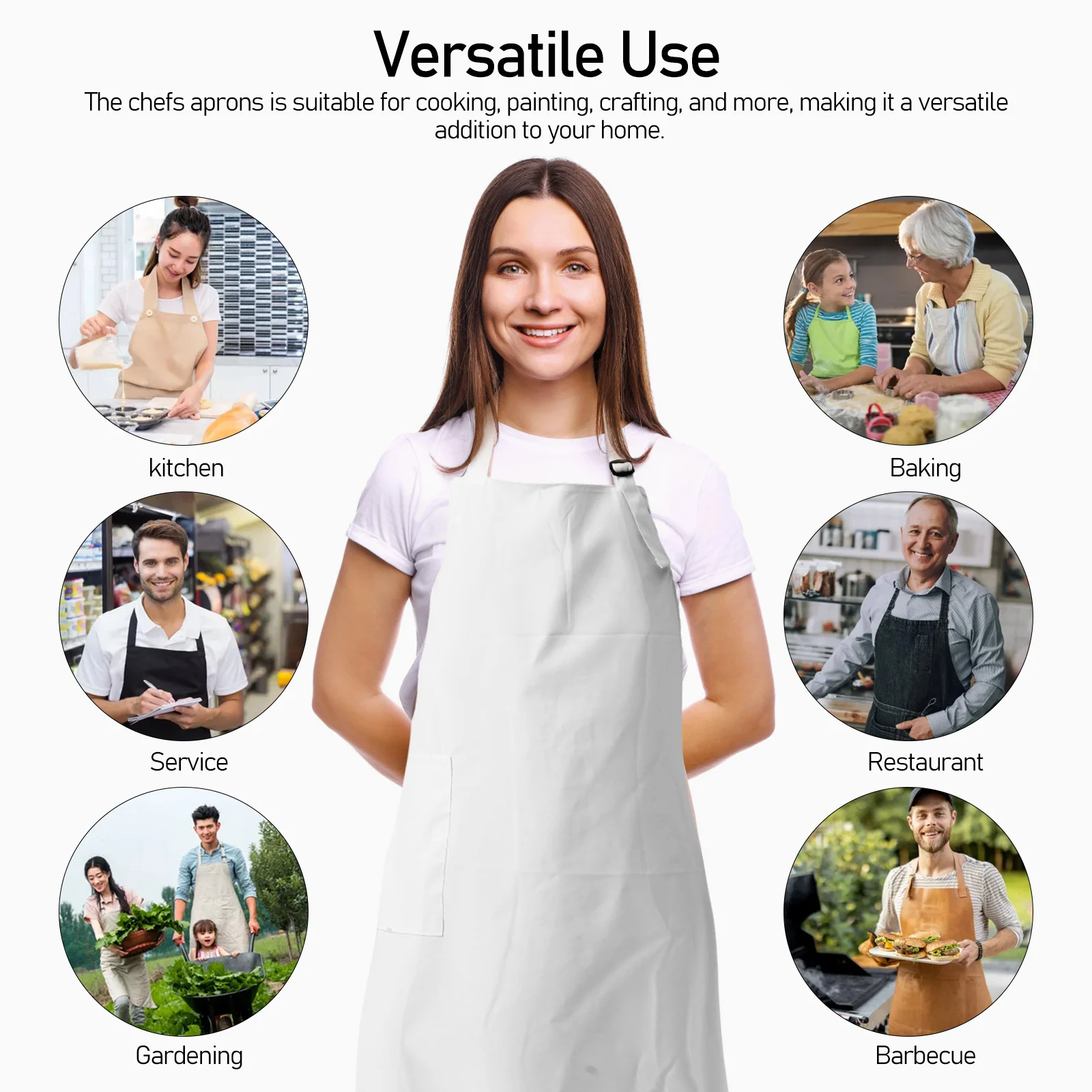 

2 pcs Set Chefs Aprons Cooking Pizza Painting For Men Women With Mens Apron Cooking Large Pockets Adult Chefs Apron