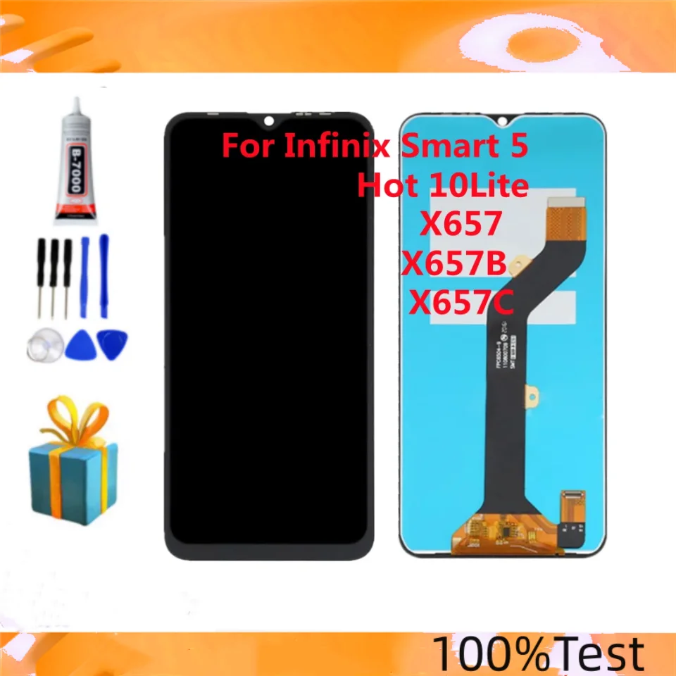 100%test  Origianl For Infinix Smart 5 X657 X657C LCD Display Touch Screen Digitizer Assembly For Infinix Hot 10 Lite X657B LCD