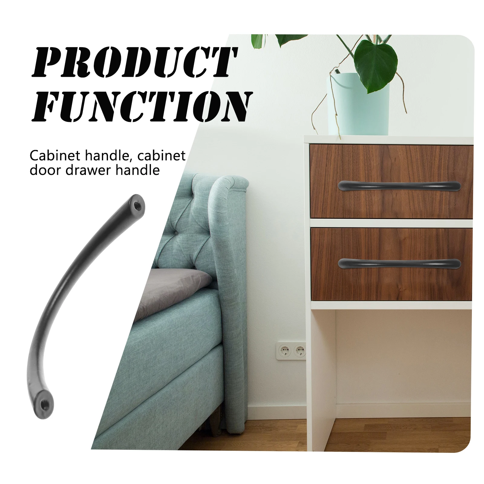 

10pcs Cabinet Pulls Handle Metal Zinc Alloy Anti-Rust Durable Simple Design For Wardrobe Drawer Cupboard Door Replacement Black