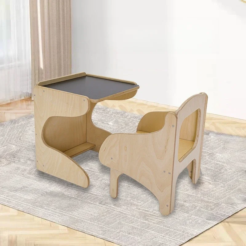 

Solid wood children's toy table children's learning early education table and chair portable combination