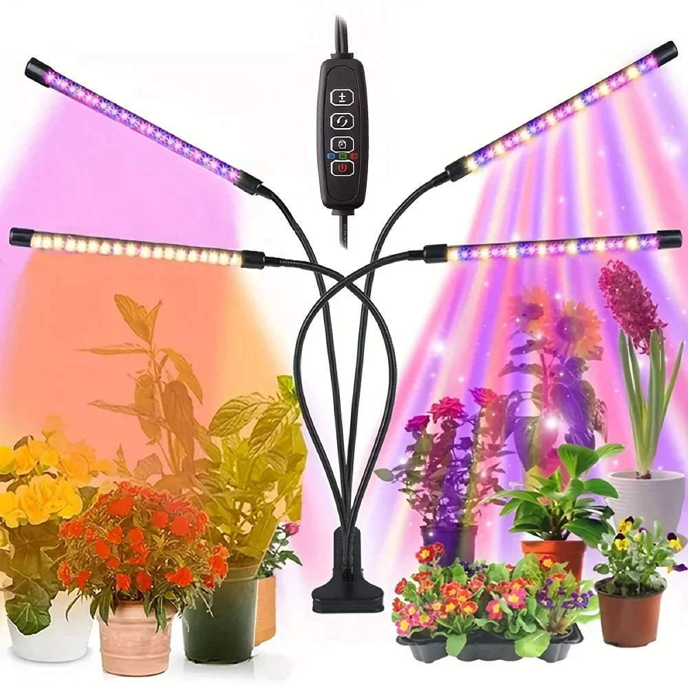 

Dimimable 30-150 LED Grow Lights USB Powered Full Spectrum Phytolamp with 1-5 Heads Growth Lamp for Home Flower Seedling Clip