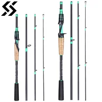 Sougayilang-caña de pescar ultraligera de fibra de carbono, 4 secciones, 1,8 M, 2,1 M