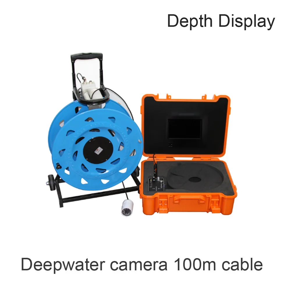 

1Set Deep Water Camera with 100/200/300M Cable Pipeline Endoscope Well Inspection Camera White Light LED Darkness Visible