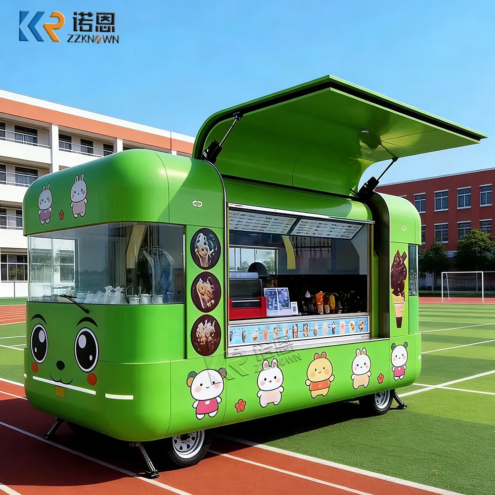 

Food Truck Mobile Street Food Coffee Trailer Food Cart Fully Loaded Unique Food Truck Manufacture