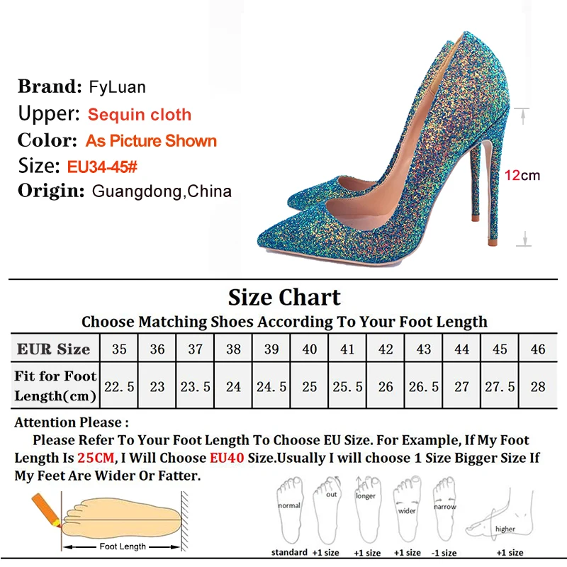 Green Glitter Sequin High Heels 8CM 10CM 12CM Stiletto Sexy Pointed Club Party Shoes Women Shallow Slip-On Fashion Elegant Pumps