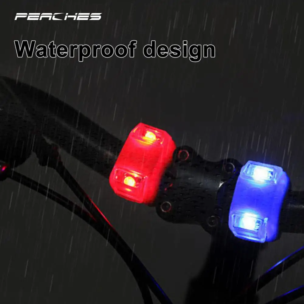 Bike Led Flash Lights Silicone Head Front Rear Wheel Waterproof Safety Lamp Green Taillights Cycling Accessories