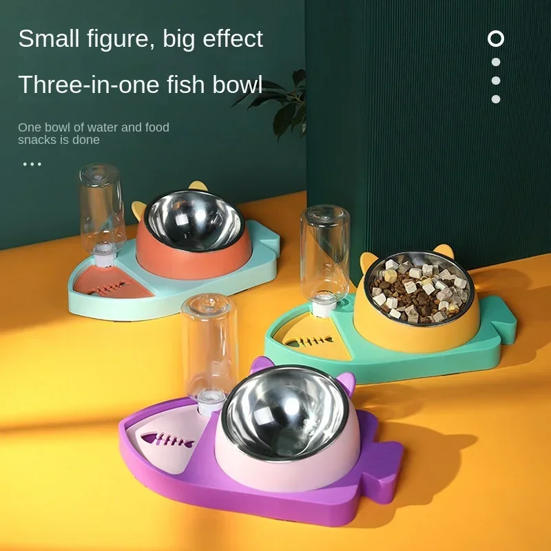 Automatic Pet Feeder and Water Dispenser: Keep Your Furry Friend Hydrated and Healthy with Our New Fish-shaped Three-in-one Bowl