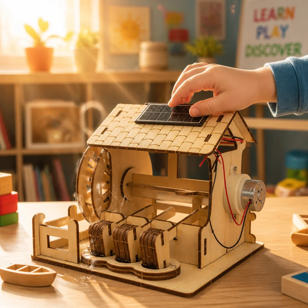 Wooden DIY Solar Powered Water - Renewable Energy For Kids 评论和价格