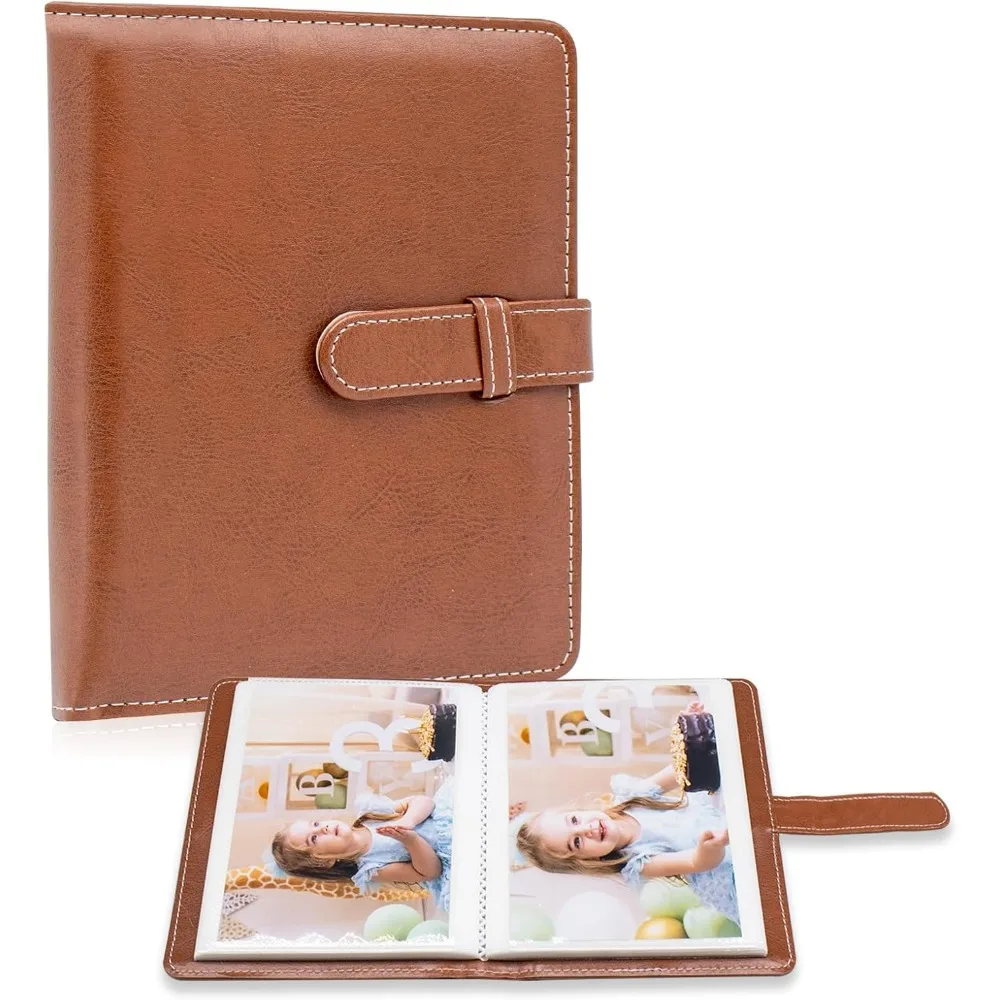 

Photo Album 4x6 Photos - 68 Pockets Small Mini Capacity Premium Vegan Leather Cover Case, Portable Wallet Photo Book for Boys Gi