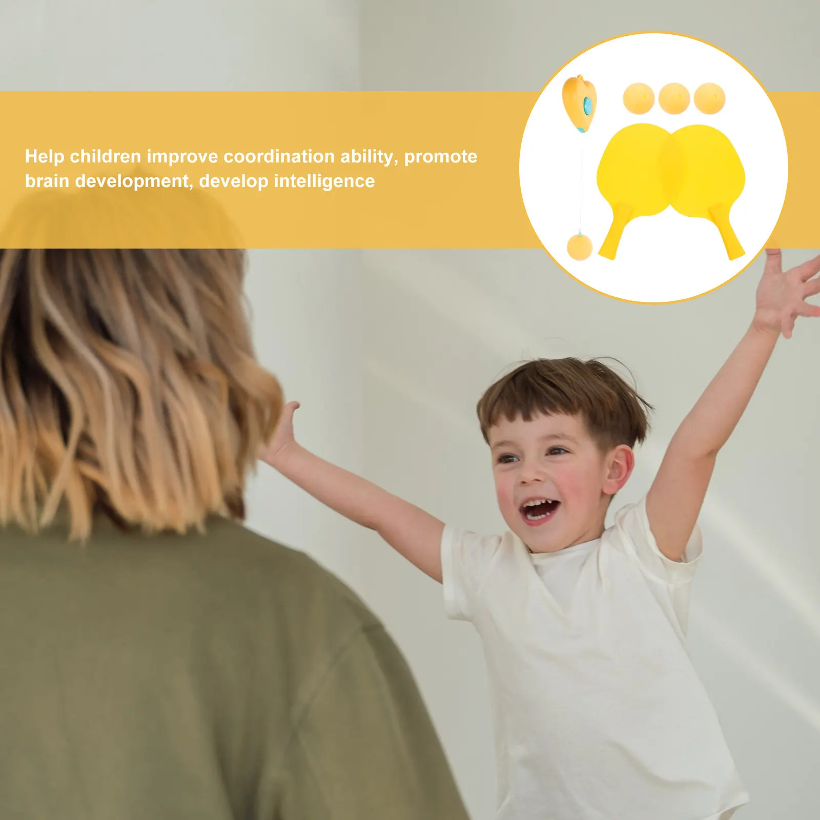 

1 комплект: Подвесной тренажер для настольного тенниса для детей, для тренировки координации и развития навыков работы рук и глаз в помещении