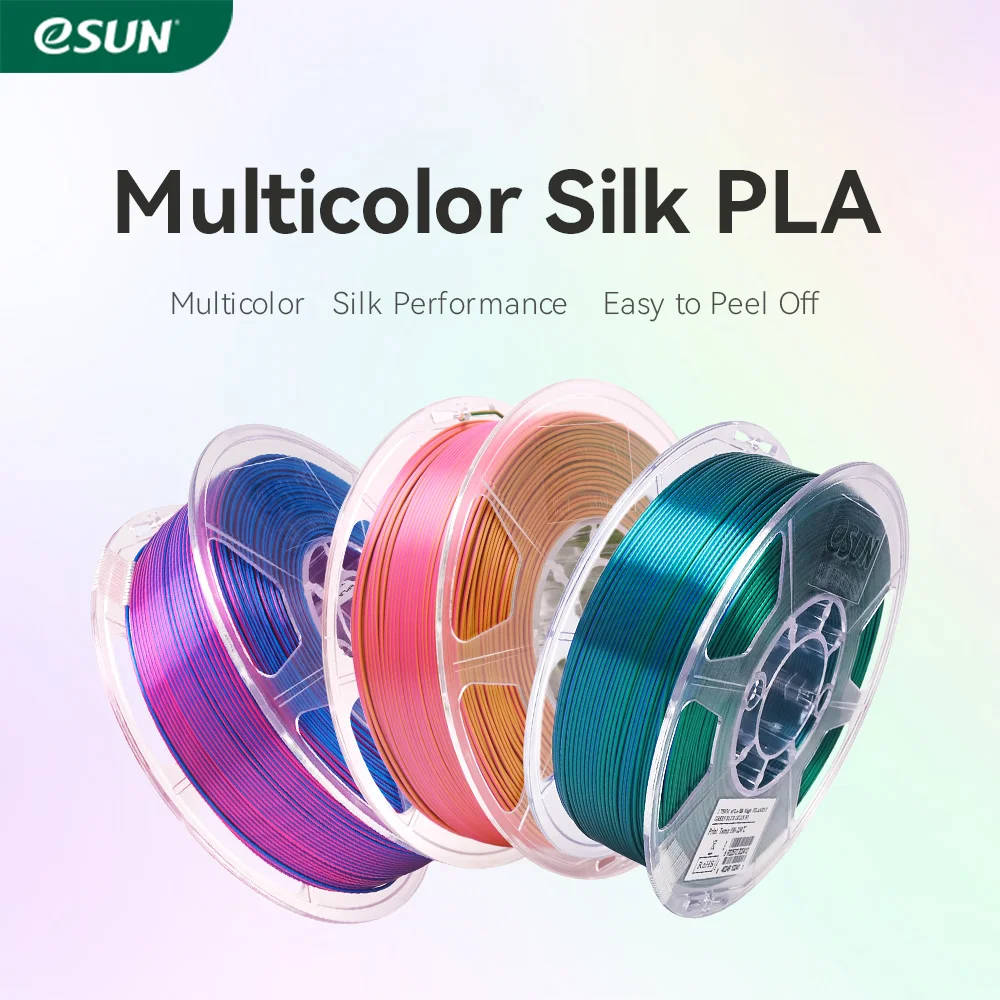 ESun 실크 PLA 필라멘트, 3D 프린터용, 매직 실크 PLA, 1.75mm, 1kg 스풀, 2 색, 3 색 인쇄, 미스틱 PLA 3D 프린터 필라멘트 