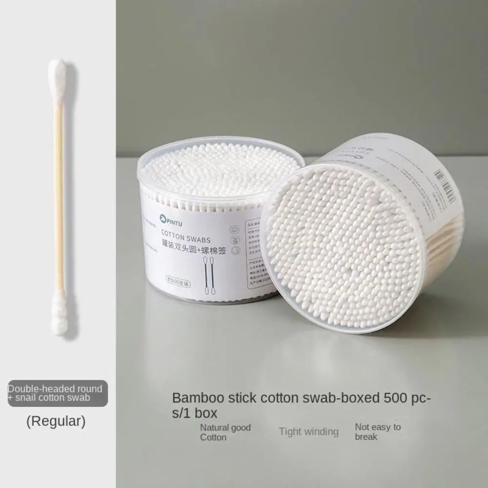 أعواد قطنية متينة برأس مزدوج، أعواد خشبية مبطنة، مسحات قطنية متعددة الأغراض للتنظيف، مسحات قطنية لمستحضرات التجميل #1