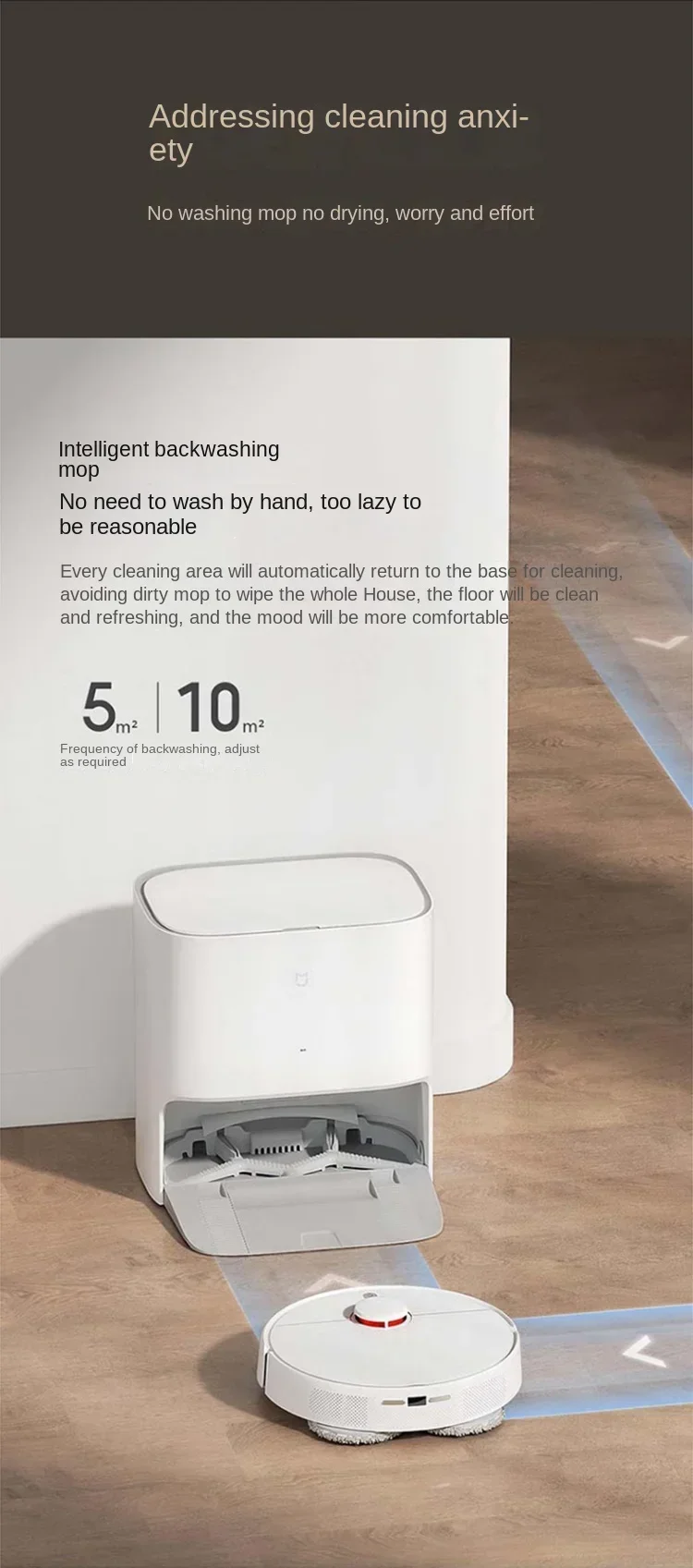 ev eşyaları xiaomi mijia Electric Sweeper leave-in towing robot household Elektrischer Bodenschrubber Lavasciuga pavimenti