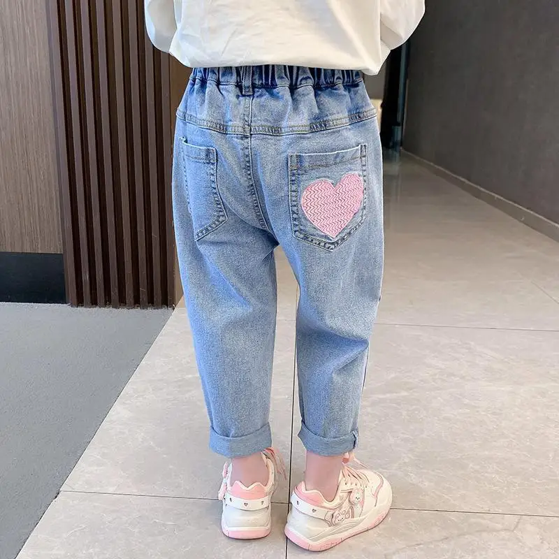 Girls Jean Pants Long Trousers Cotton 2024 Classic Spring Autumn Teenagers Baby's Kids Pants Outdoor High Quality Children's Clo