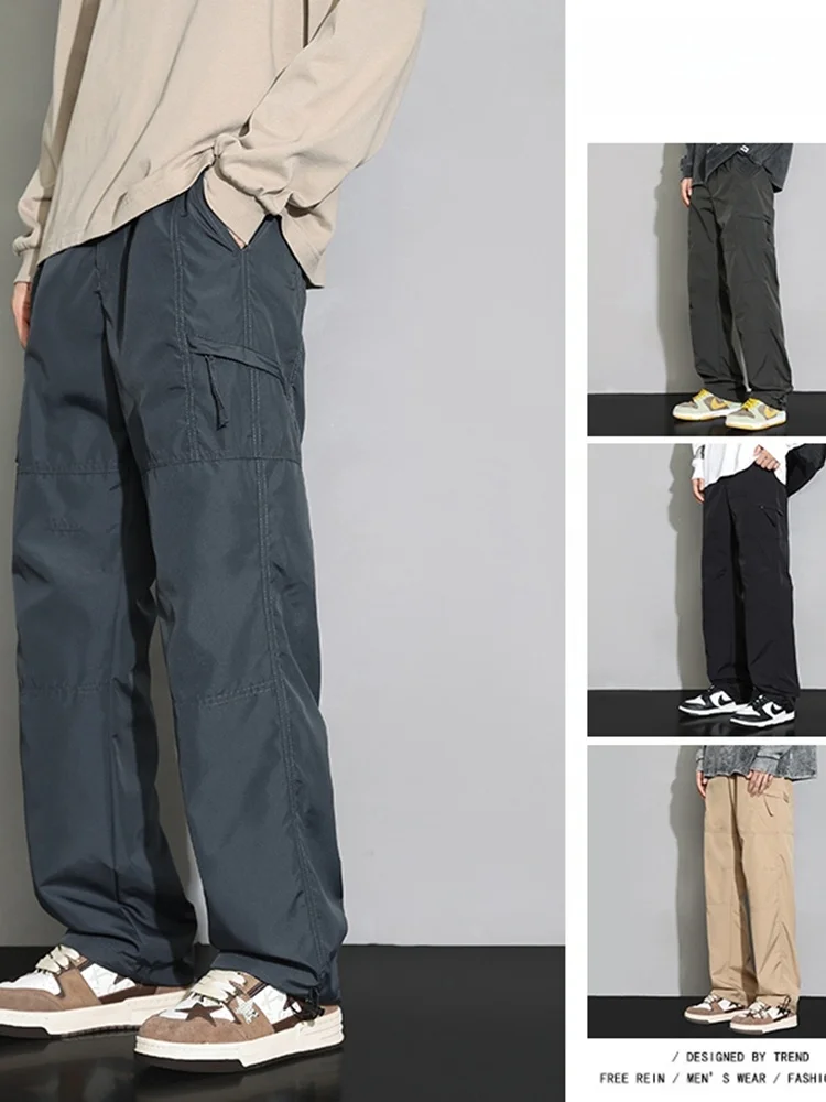 

Men's Summer Workwear Pants Qui Dry Sports Casual Hiking Trousers Loose Fit Straight Leg Pants Polyester Fiber Youthful Ene...