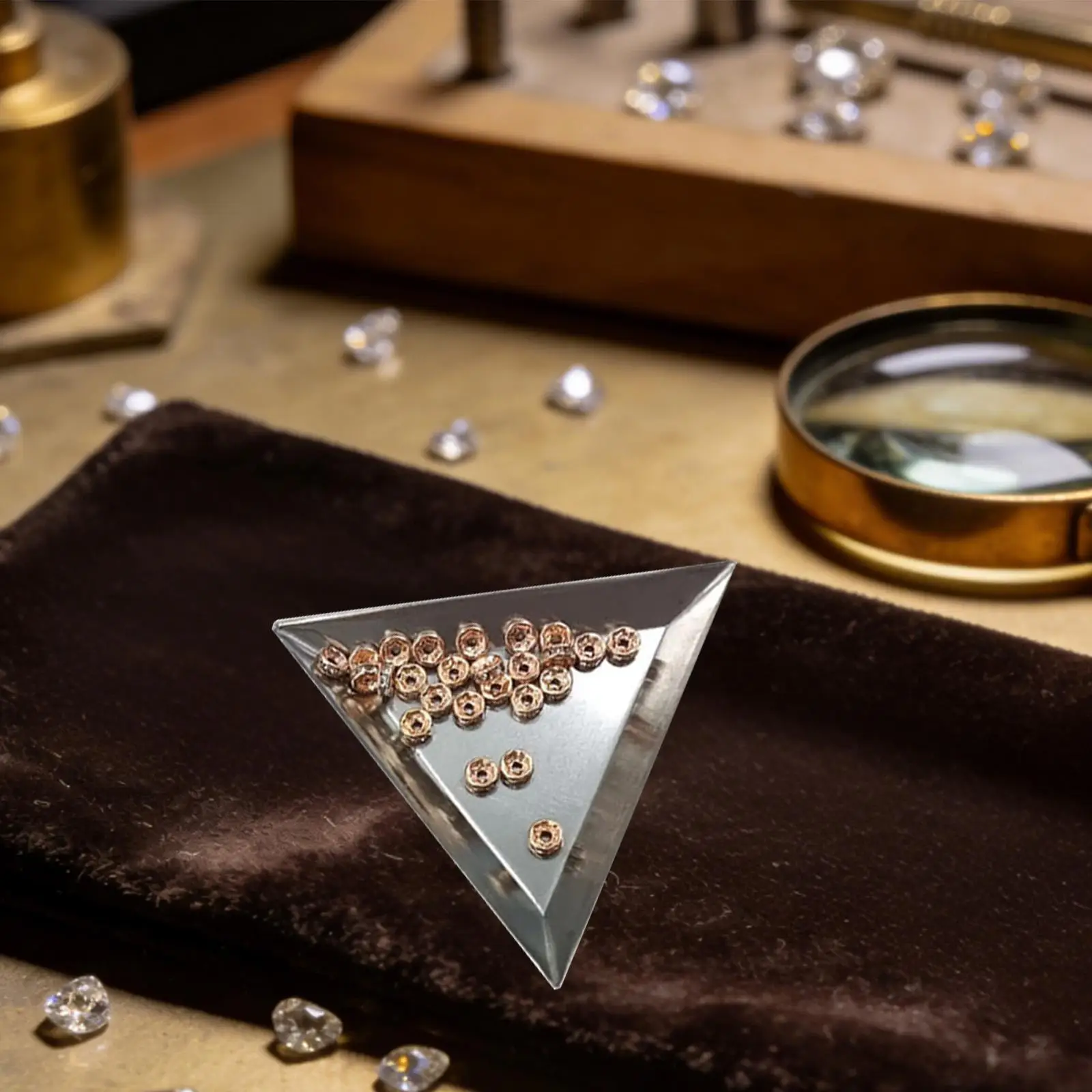 Bead Organizer Triangle Tray Stainless Steel Jewelry Tooling Beading Tool for Beads Jewellery Making and Bracelet Craft
