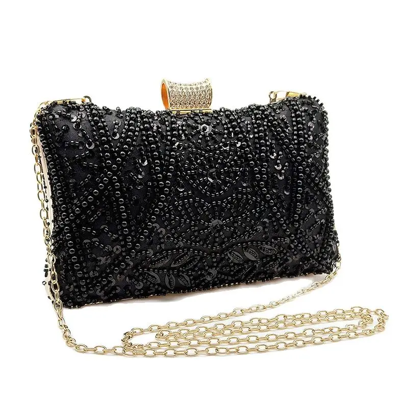 

Women's Banquet Handbag Beads Lady's Stock Large Capacity Bag Holding Dinner Shoulder Crossbody Bag Celebrity Beads Fashion Bag