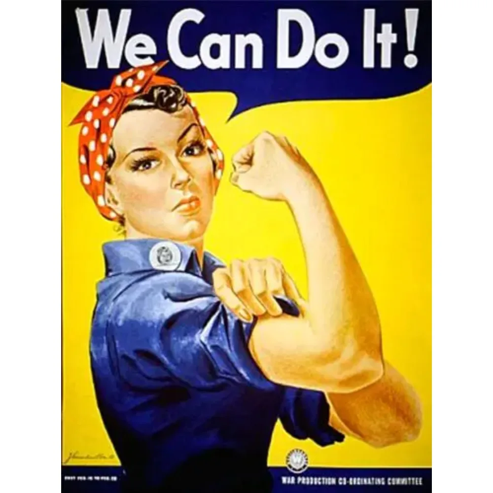 Vintage „We Can Do It“ Retro-Metallschild – Wanddekoration mit Armee-Motiv für Damen, ideal für Café, Zuhause, Büro, Männerhöhle