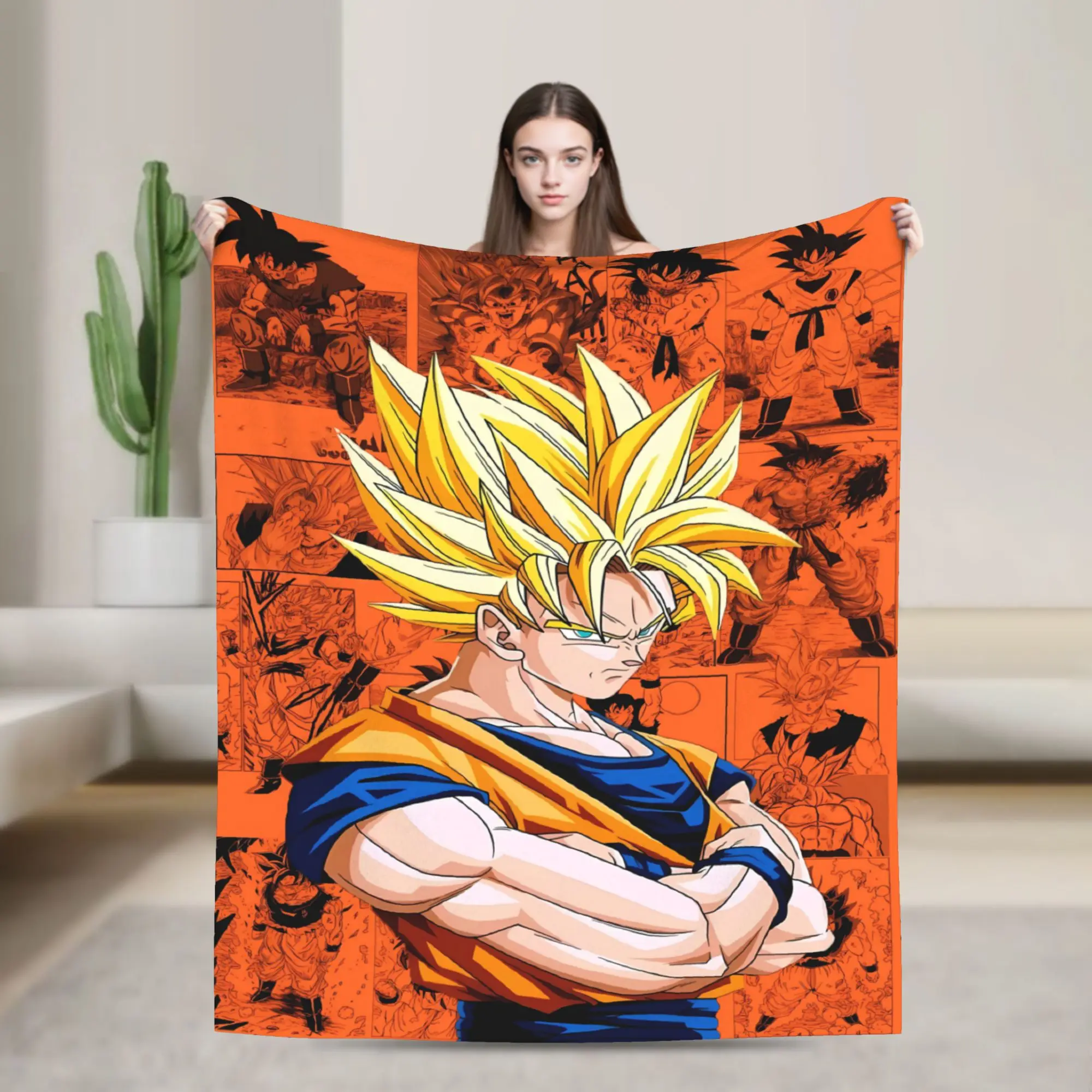 D-Dragon B-Ball 3D Japanese Anime Warm Blanket  Child Plush Throw Blanket Fashion Home Decor Flannel Bedspread Sofa Bed Cover