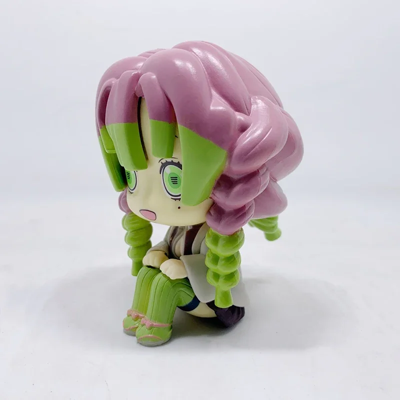 10cm Demon Slayer Figure Cute Shinazugawa Sanemi Kanroji Mitsuri Action Figure Q Version Doll Sitting Model PVC Colletible Toy