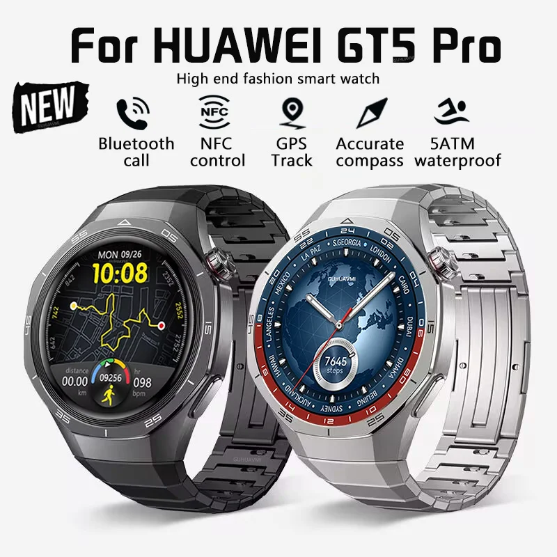 Original Huawei WATCH GT5 Pro Smart Bracelet Men Women Full Touch Screen NFC GPS Bluetooth call Sport Fitness SmartWatches New