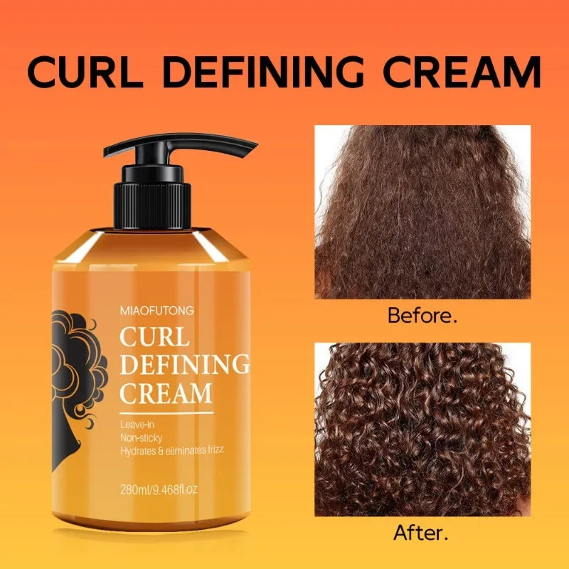 Elastic Hair Styling Cream for Curly Hair Moisturizing Fluffy Deep Treatment Leave-in Hair Conditioner Elastin for Long Duration