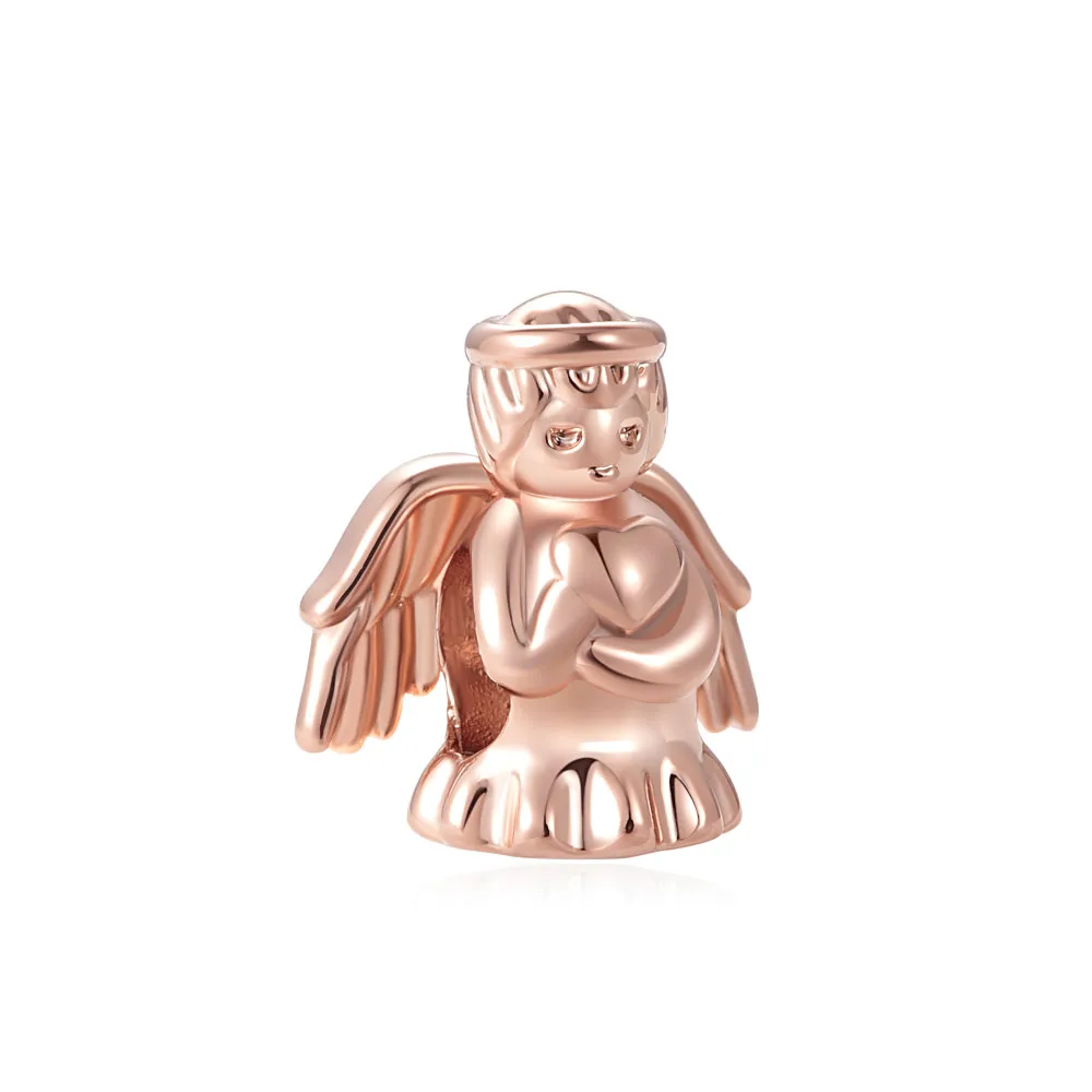 New 925 Sterling Silver Rose gold Angel  Pandora Charm Fit Original Pandora Bracelet Making Fashion DIY Jewelry For Women