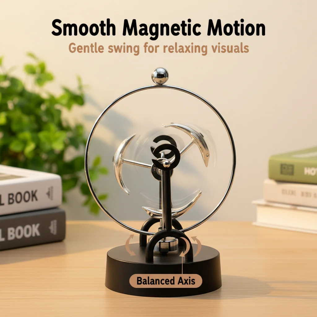 Creative Metal Magnetic Swinger Perpetual Motion Chaos Pendulum Science Lovers Desk Decor Unique Gift Idea Figurine Angel Desk