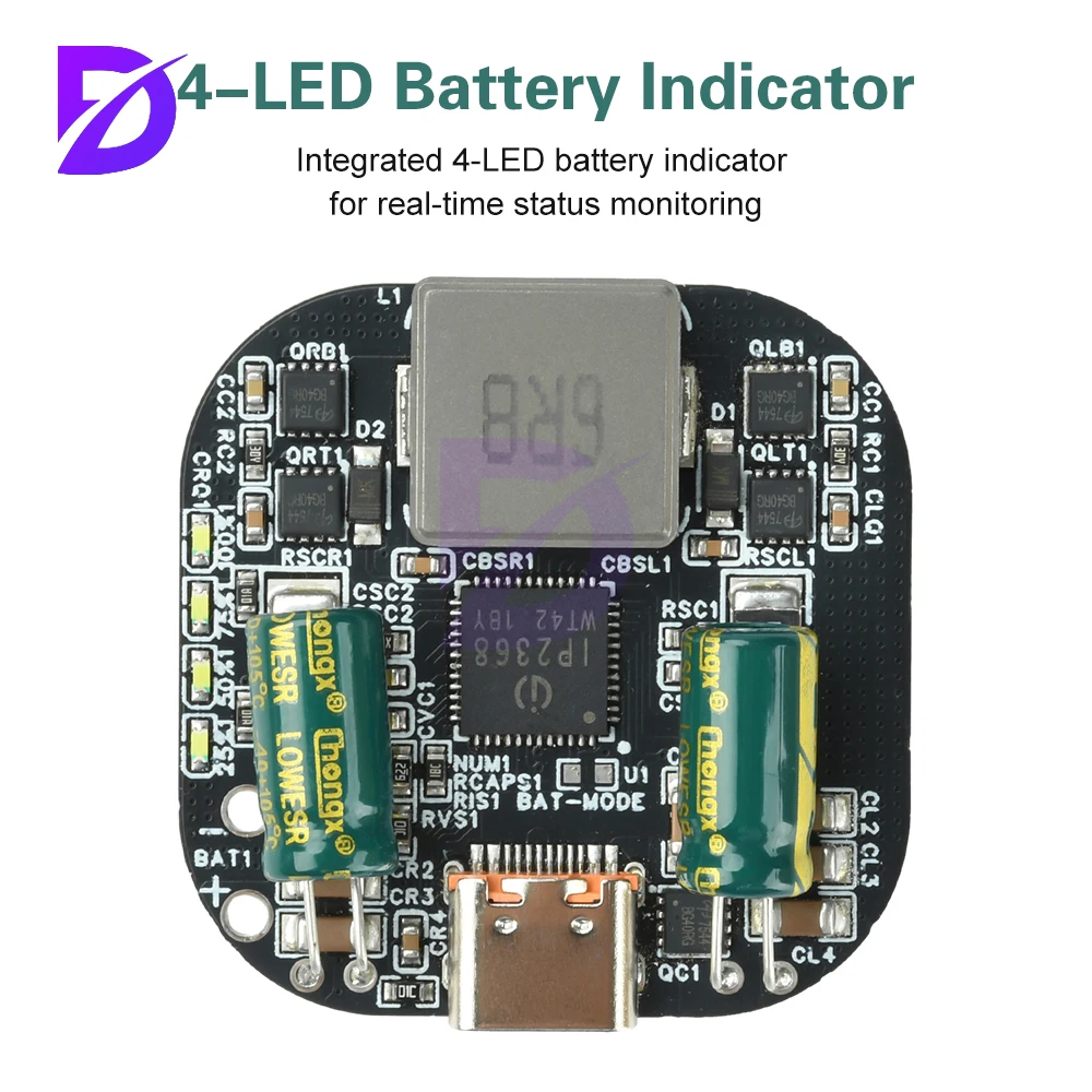 وحدة حماية شاحن ثنائية الاتجاه عالية الطاقة IP2368 2-5S تدعم PD100W Boost Buck شحن سريع واجهة من النوع C