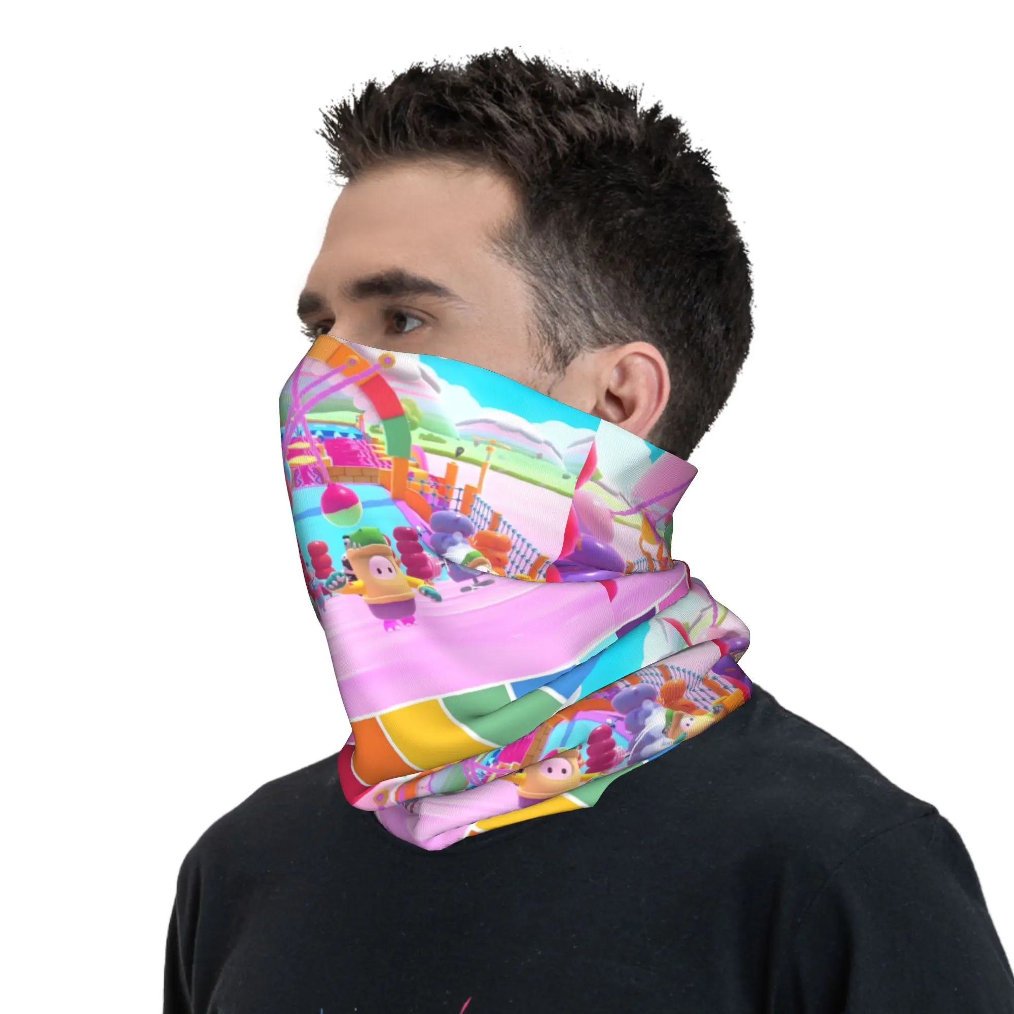 مخصص سقوط الرجال لعبة فيديو باندانا الرقبة الجراب الأشعة فوق البنفسجية حماية الوجه وشاح غطاء الرجال النساء معركة رويال أغطية الرأس أنبوب بالاكلافا #6