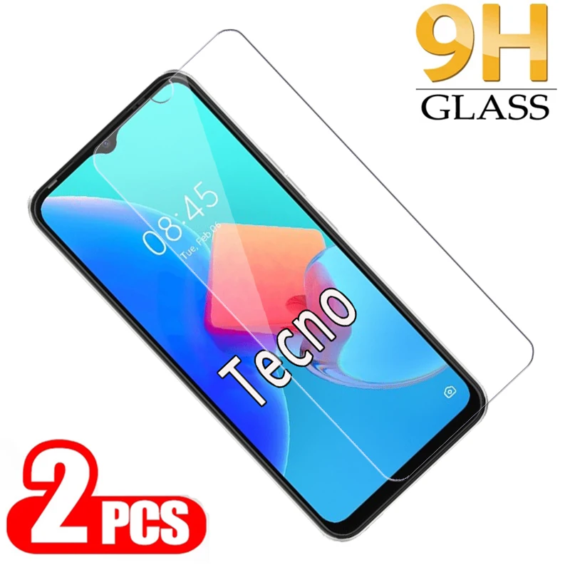 

2-1Pcs 9H Tempered Glass For Tecno Spark 8C 8T 8P 7P 7T Cover Film On For Tecno POP 5 5P 5X 5S Lte Spark 7 8 T P C Pro Glass