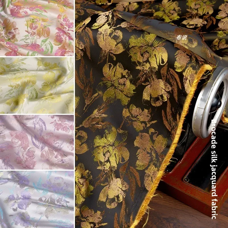 

Парчовая жаккардовая ткань, новый китайский изысканный узор, глянцевая гладкая оптовая продажа, ткань для шитья своими руками по метрам, материал