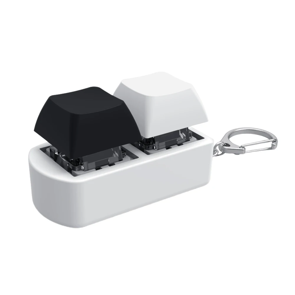 Mainan Fidget Keyboard Fidget Clicker 2 Tombol DIY Sensorik Tombol Fidget Gantungan Kunci Keyboard Axis Tester Mainan Pereda Stres untuk Dewasa dan Anak-anak