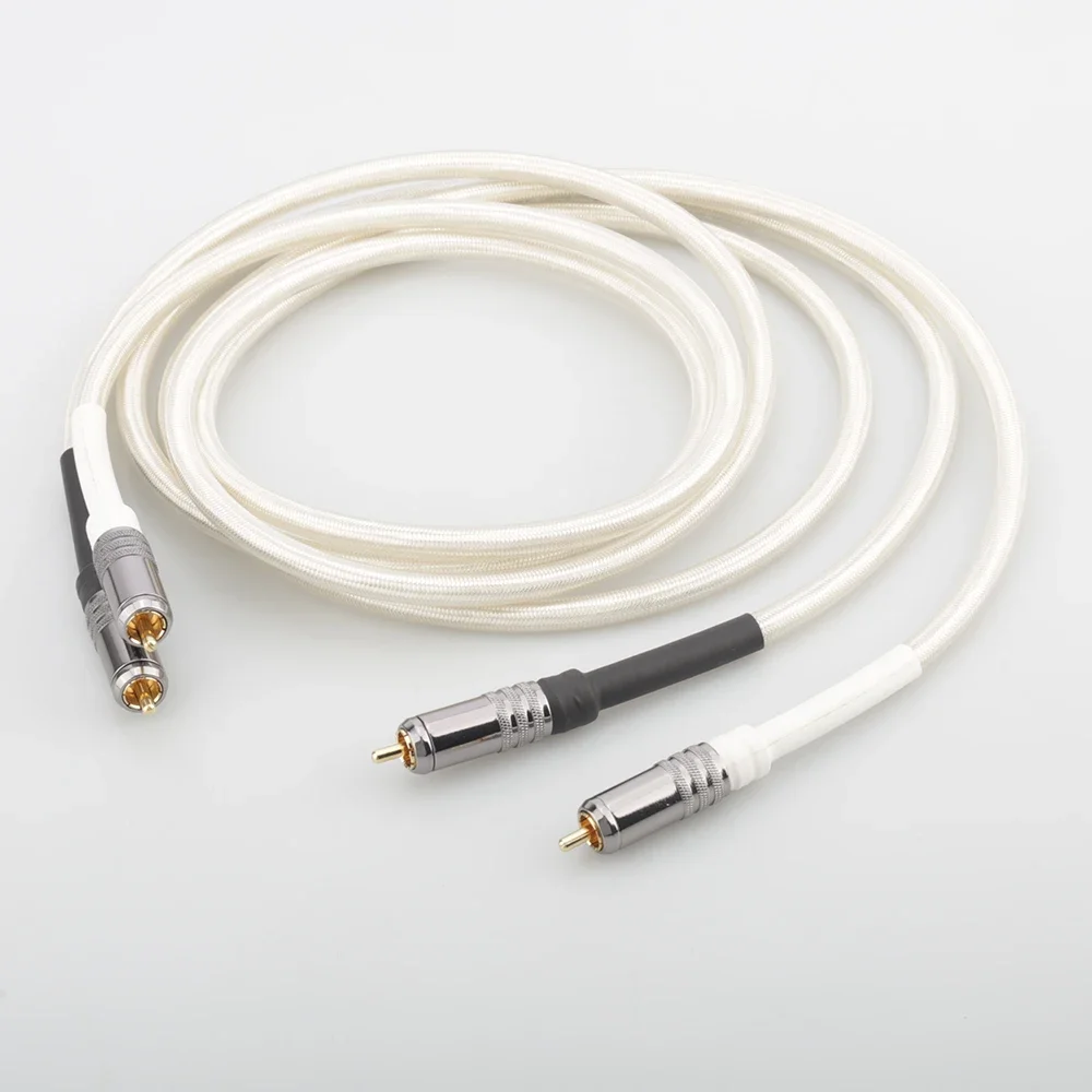 Par audiocrast a26 alta fidelidade 7n occ cabo rca banhado a prata hi-end áudio 2rca para 2rca cabo de interconexão para amplificador cd dvd player