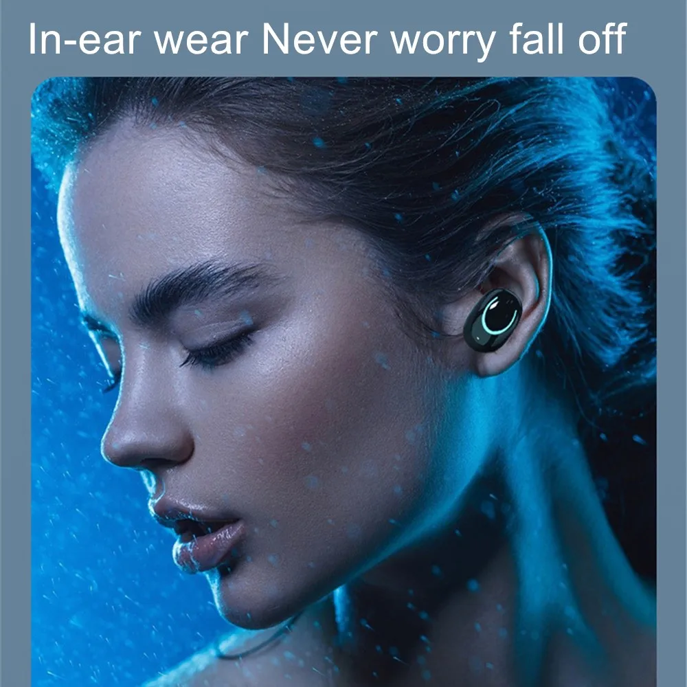 Shoumi-auriculares Tws inalámbricos por Bluetooth con estuche de carga, 2000mA Batería Externa de estéreo con cascos deportivos, novedad de 2023