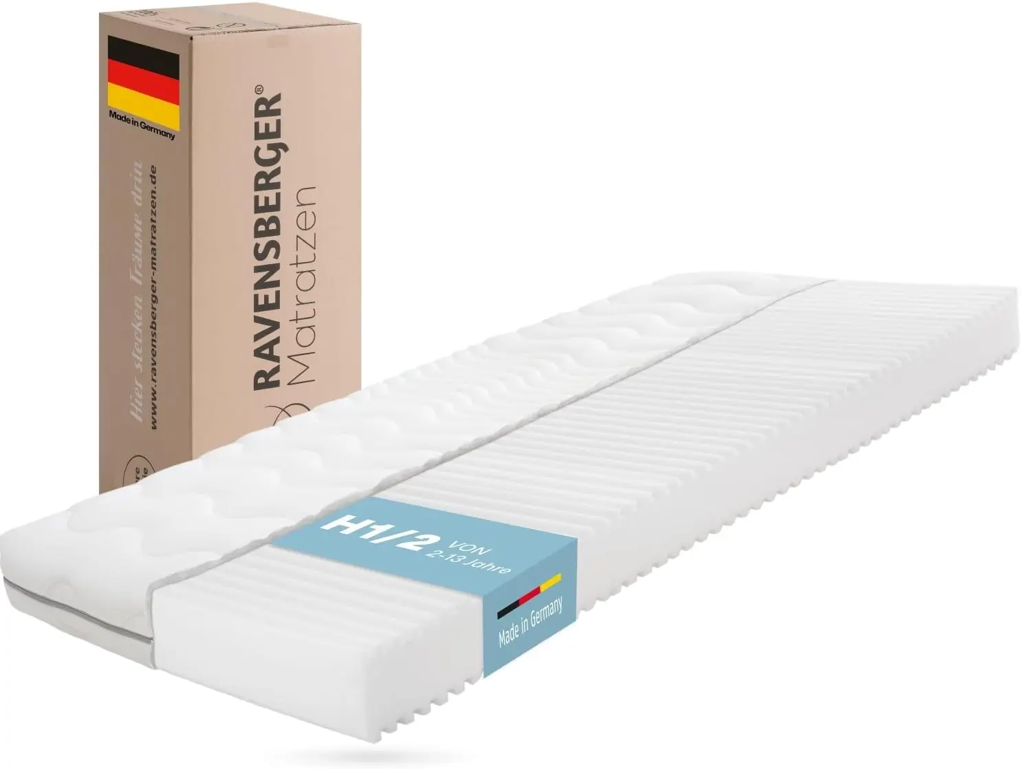 AVENSBERGER Kinder- und Jugendmatratze Softwelle - Härtegrad H1/H2, weich - 90 x 200 cm, Höhe 16 cm - 7-Zonen Kalt-Schaumstoffmatratze
