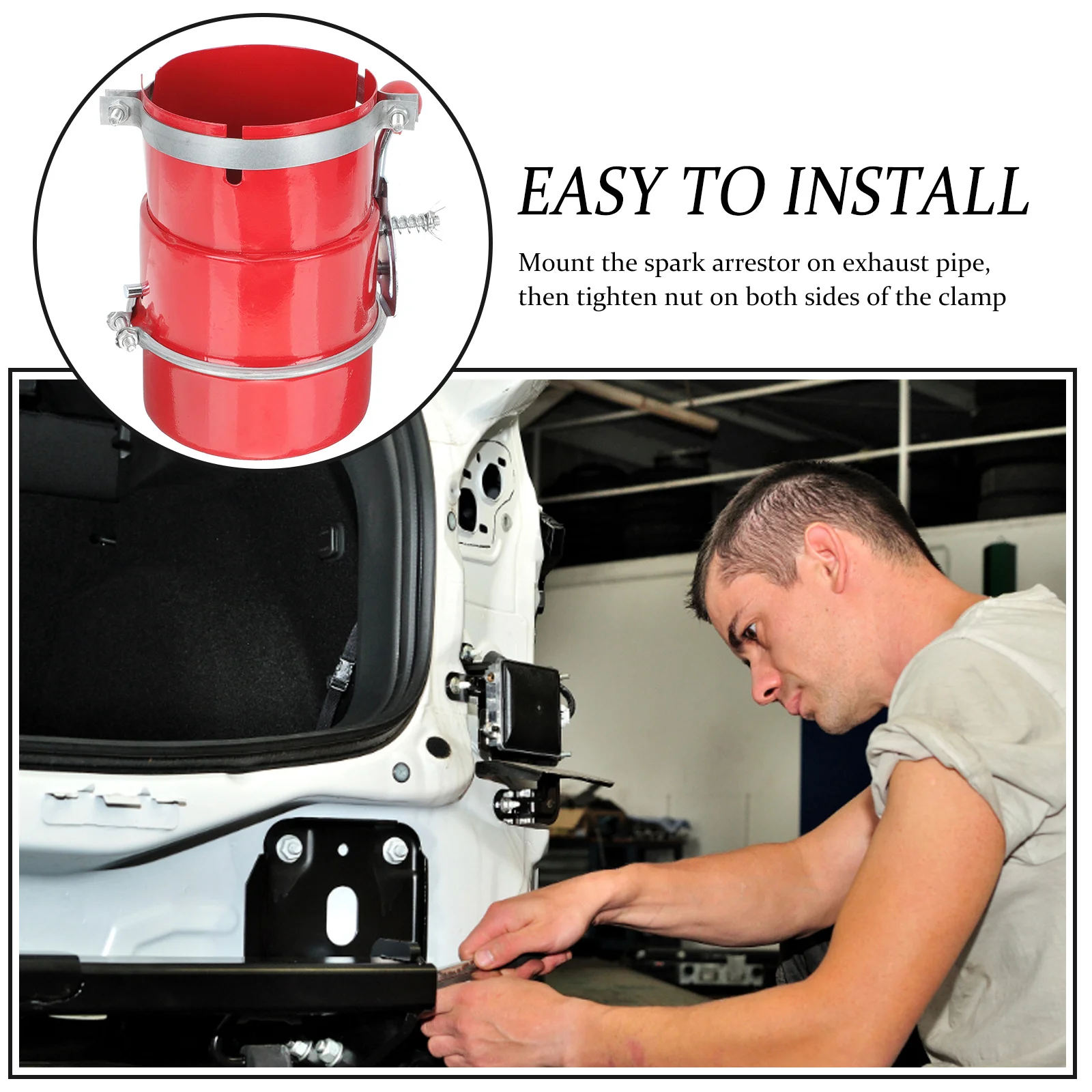 110 مللي متر سيارة العادم شرارة مشبك مقاوم للحريق على شاحنة Atv الترابية دراجة سكوتر لا منطقة النار العادم الأنابيب ملحق مقاومة للحريق #4