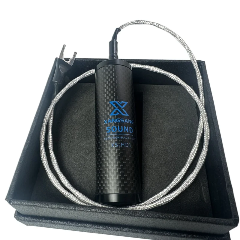 1 stks Eindversterker Luidspreker Decoder Anti-interferentie Afscherming Doos Koolstofvezel Elektronische Zwart Gat Audio Aarding Wire Box - afbeelding 2