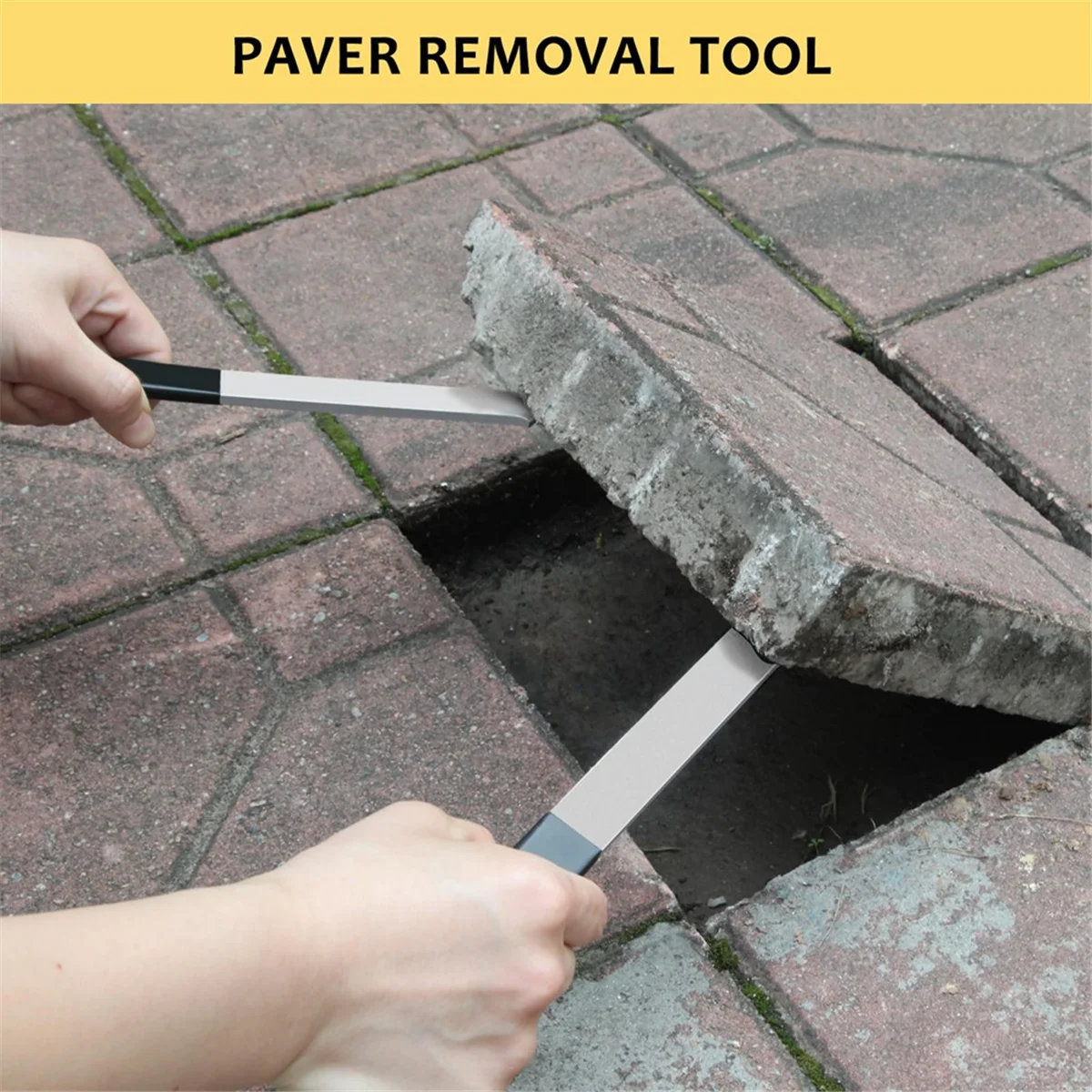 AT16 2Pcs Paver Puller, Paver Extractor Tool with Joint Scraper Mini Teeth & Gripper Slots, Paver Removal Tool for Garden