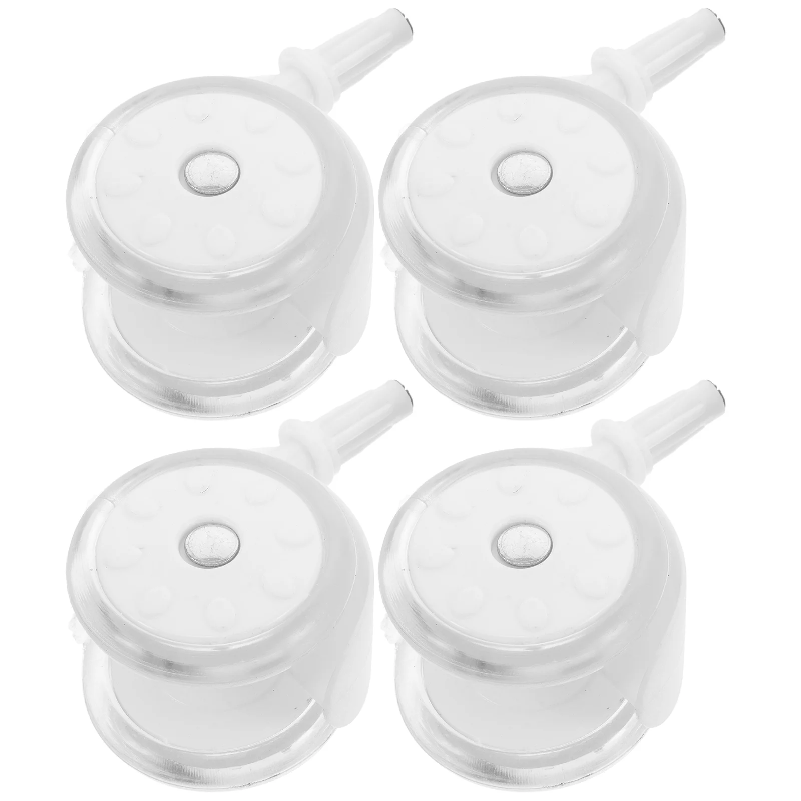 4 Pcs Powered Baby Walker Wheels Threaded Casters Walking Luggage Replacement White Travel